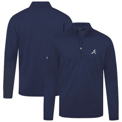 Atlanta Braves Levelwear Heron Insignia 2.0 Quarter-Zip Jacket - Navy Jackets