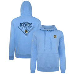 Milwaukee Brewers Levelwear Podium Primary Pullover Hoodie - Light Blue Hoodies