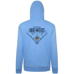 Milwaukee Brewers Levelwear Podium Primary Pullover Hoodie - Light Blue Hoodies
