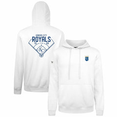 Kansas City Royals Levelwear Podium Primary Pullover Hoodie - White Hoodies