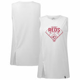 Cincinnati Reds Levelwear Women's Influx Home Field Tank Top - White Tanks