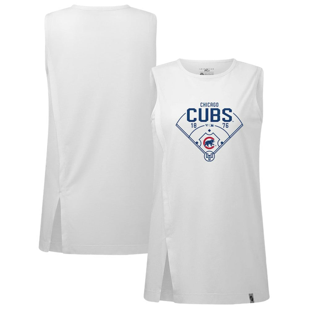 Chicago Cubs Levelwear Women's Influx Home Field Tank Top - White Tanks