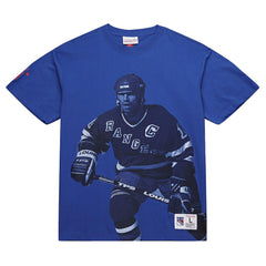 NHL Mark Messier New York Rangers Mitchell & Ness NHL Ultimate Player Vintage Logo T-Shirt - Blue