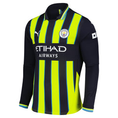 Manchester City 2024/25 Away Replica Long Sleeve Custom Jersey Navy