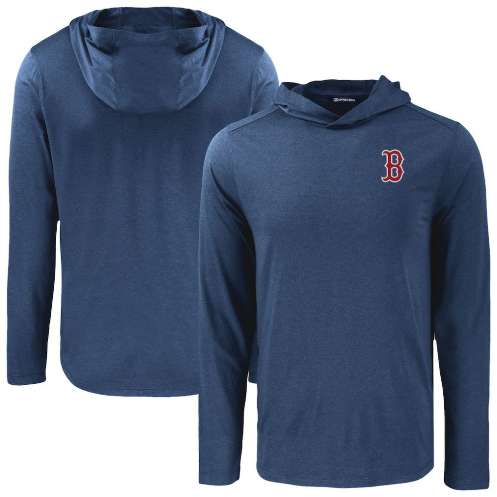 Boston Red Sox Cutter & Buck Coastline Epic Comfort Recycled Eco Hoodie Long Sleeve T-Shirt - Navy Hoodies