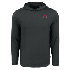 Cincinnati Reds Cutter & Buck Coastline Epic Comfort Recycled Eco Hoodie Long Sleeve T-Shirt - Black Hoodies