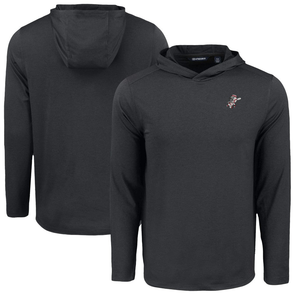 Cincinnati Reds Cutter & Buck Coastline Epic Comfort Recycled Eco Hoodie Long Sleeve T-Shirt - Black Hoodies