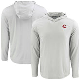 Cincinnati Reds Cutter & Buck Coastline Epic Comfort Recycled Eco Hoodie Long Sleeve T-Shirt - Gray Hoodies