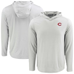 Cincinnati Reds Cutter & Buck Coastline Epic Comfort Recycled Eco Hoodie Long Sleeve T-Shirt - Gray Hoodies