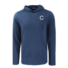 Chicago Cubs Cutter & Buck Coastline Epic Comfort Recycled Eco Hoodie Long Sleeve T-Shirt - Navy Hoodies