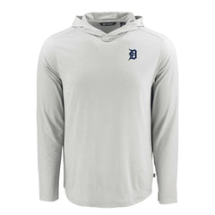 Detroit Tigers Cutter & Buck Coastline Epic Comfort Recycled Eco Hoodie Long Sleeve T-Shirt - Gray Hoodies
