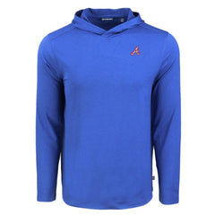 Atlanta Braves Cutter & Buck Coastline Epic Comfort Recycled Eco Hoodie Long Sleeve T-Shirt - Royal Hoodies