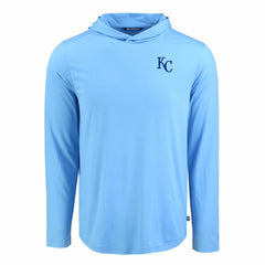 Kansas City Royals Cutter & Buck Coastline Epic Comfort Recycled Eco Hoodie Long Sleeve T-Shirt - Powder Blue Hoodies