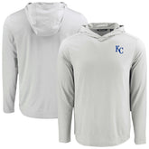Kansas City Royals Cutter & Buck Coastline Epic Comfort Recycled Eco Hoodie Long Sleeve T-Shirt - Gray Hoodies