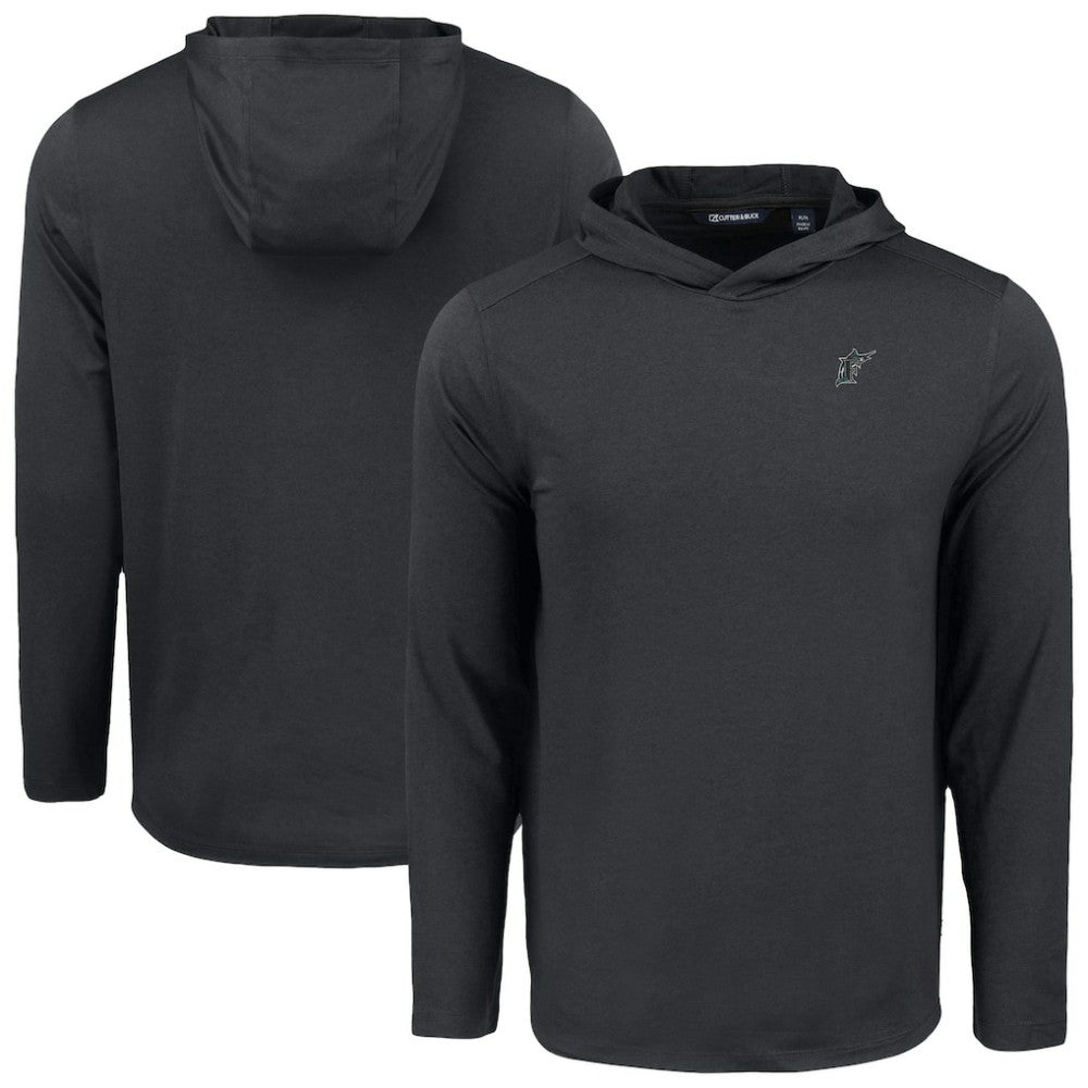 Miami Marlins Cutter & Buck Coastline Epic Comfort Recycled Eco Hoodie Long Sleeve T-Shirt - Black Hoodies