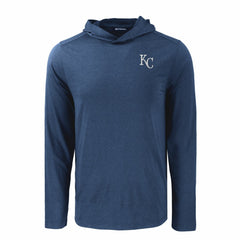 Kansas City Royals Cutter & Buck Coastline Epic Comfort Recycled Eco Hoodie Long Sleeve T-Shirt - Navy Hoodies
