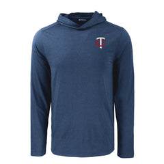 Minnesota Twins Cutter & Buck Coastline Epic Comfort Recycled Eco Hoodie Long Sleeve T-Shirt - Navy Hoodies