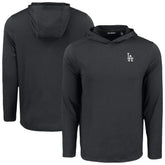 Los Angeles Dodgers Cutter & Buck Coastline Epic Comfort Recycled Eco Hoodie Long Sleeve T-Shirt - Black Hoodies