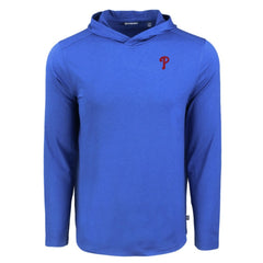 Philadelphia Phillies Cutter & Buck Coastline Epic Comfort Recycled Eco Hoodie Long Sleeve T-Shirt - Royal Hoodies