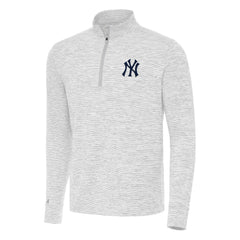 New York Yankees Antigua Cause Quarter-Zip Top - Gray/White Tops
