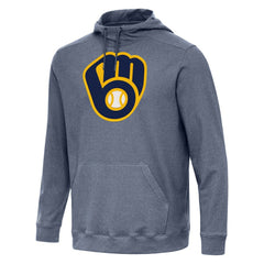 Milwaukee Brewers Antigua Cloud Pullover Hoodie - Heather Navy Hoodies