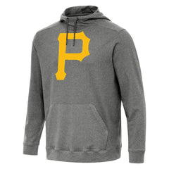 Pittsburgh Pirates Antigua Cloud Pullover Hoodie - Heather Black Hoodies