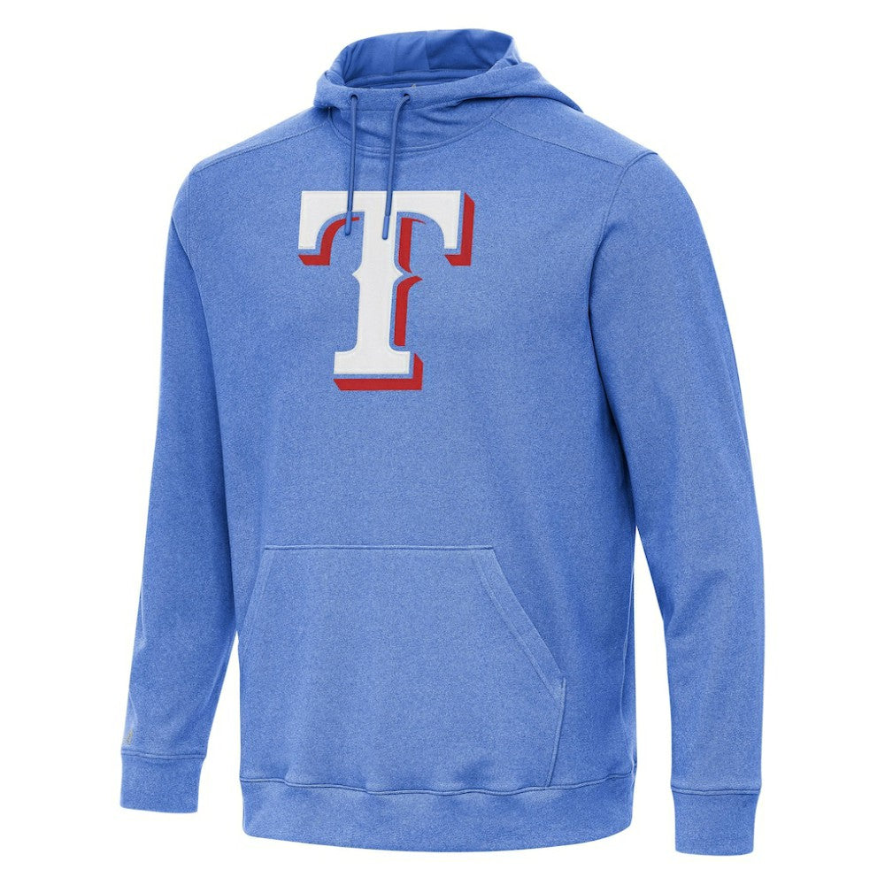Texas Rangers Antigua Cloud Pullover Hoodie - Heather Royal Hoodies