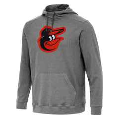 Baltimore Orioles Antigua Cloud Pullover Hoodie - Heather Black Hoodies