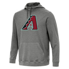 Arizona Diamondbacks Antigua Cloud Pullover Hoodie - Heather Black Hoodies