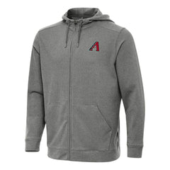 Arizona Diamondbacks Antigua Effortless Full-Zip Hooded Jacket - Heather Black Jackets