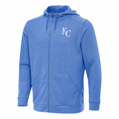 Kansas City Royals Antigua Effortless Full-Zip Hooded Jacket - Heather Royal Jackets