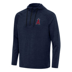 Los Angeles Angels Antigua Spikes Quarter-Zip Pullover Hoodie - Heather Navy Hoodies