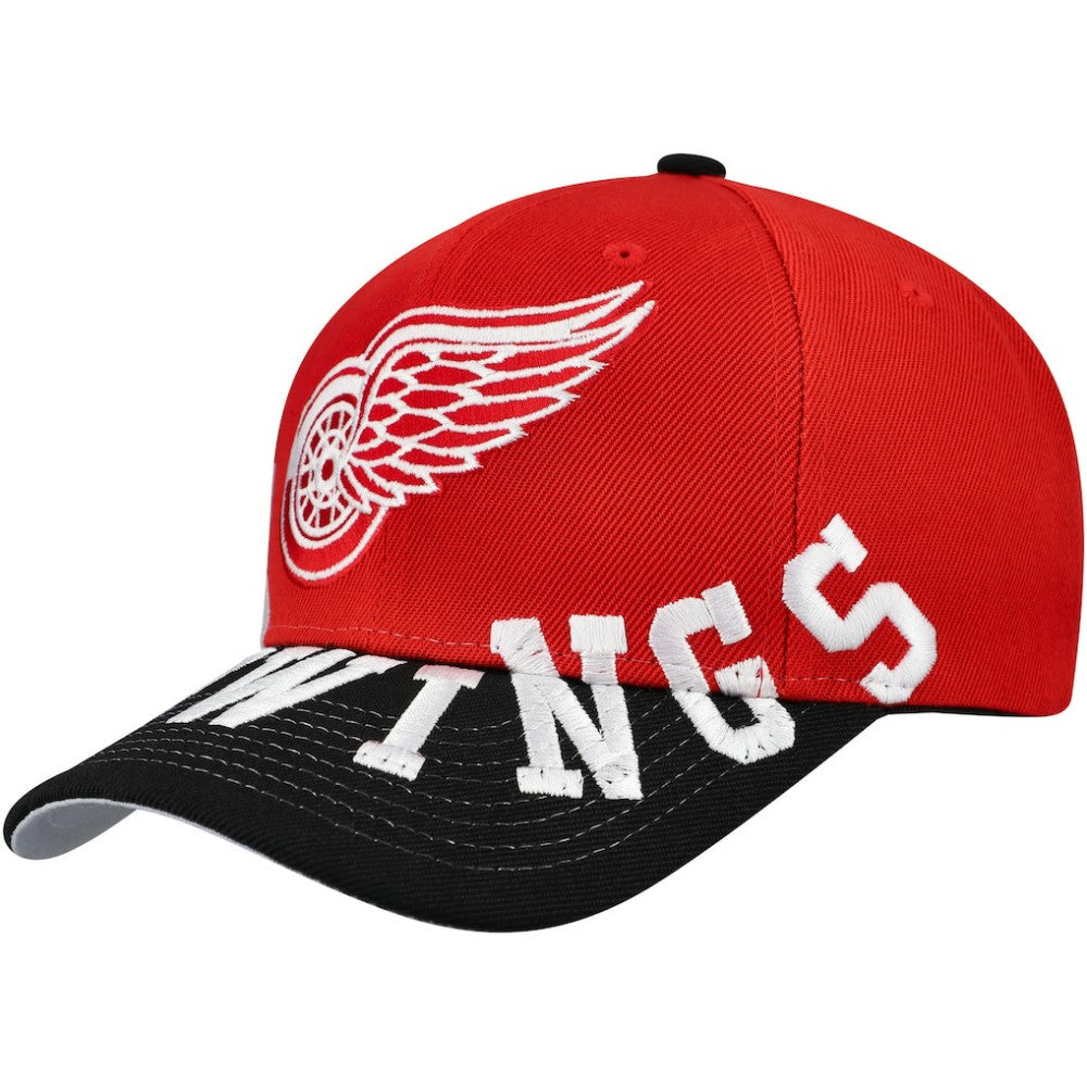 NHL Detroit Red Wings Mitchell & Ness Underarch Two-Tone Pro Crown Snapback Hat - Red/Black