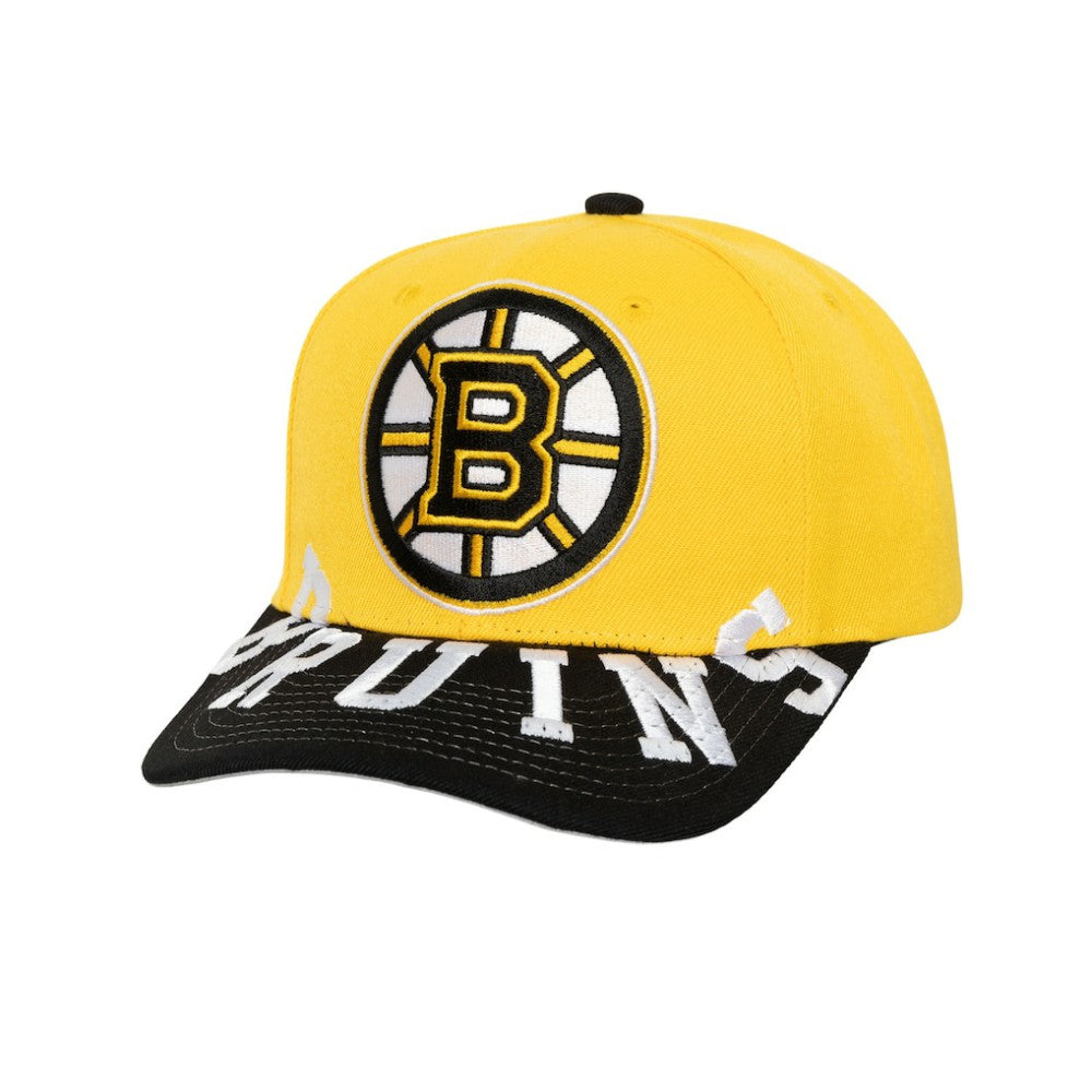 NHL Boston Bruins Mitchell & Ness Underarch Two-Tone Pro Crown Snapback Hat - Gold/Black