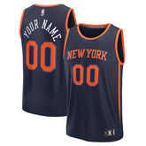 New York Knicks Fast Break Custom Jersey Statement Edition Navy
