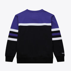 Utah Jazz Hardwood Classics Vintage Logo Head Coach Pullover Sweatshirt Black/Purple