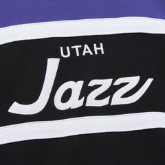 Utah Jazz Hardwood Classics Vintage Logo Head Coach Pullover Sweatshirt Black/Purple