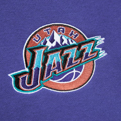 Utah Jazz Hardwood Classics Vintage Logo Head Coach Pullover Sweatshirt Black/Purple