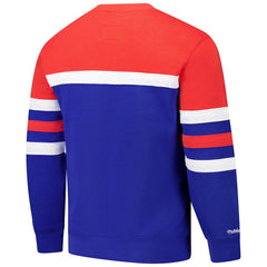 Denver Nuggets Hardwood Classics Vintage Logo Head Coach Pullover Sweatshirt Royal/Red