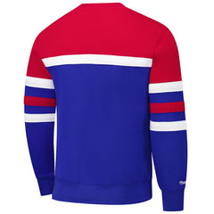 Philadelphia 76ers Hardwood Classics Vintage Logo Head Coach Pullover Sweatshirt Royal/Red