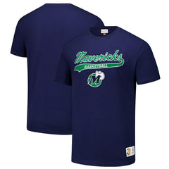 Dallas Mavericks Hardwood Classics Felt Applique Slub T-Shirt Navy