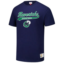Dallas Mavericks Hardwood Classics Felt Applique Slub T-Shirt Navy