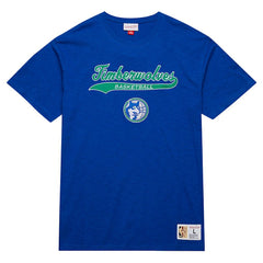 Minnesota Timberwolves Hardwood Classics Felt Applique Slub T-Shirt Blue