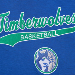 Minnesota Timberwolves Hardwood Classics Felt Applique Slub T-Shirt Blue