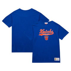 New York Knicks Hardwood Classics Felt Applique Slub T-Shirt Blue