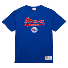 Philadelphia 76ers Hardwood Classics Felt Applique Slub T-Shirt Royal