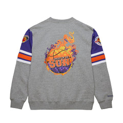 Phoenix Suns Hardwood Classics All Over 4.0 Pullover Sweatshirt Heather Gray
