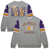 Los Angeles Lakers Hardwood Classics All Over 4.0 Pullover Sweatshirt Heather Gray