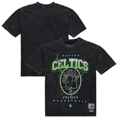 Boston Celtics Unisex Hardwood Classics Vintage Voltage Premium Heavyweight T-Shirt Black