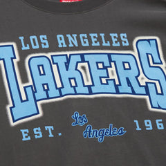 Los Angeles Lakers Women's Hardwood Classics Oversized Boyfriend T-Shirt Charcoal